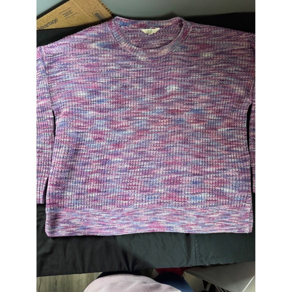 Terra & Sky Mens Purple Space Dye Knit Crewneck Sweater 0X 14W TS14100095141SDL‎ - Picture 2 of 12
